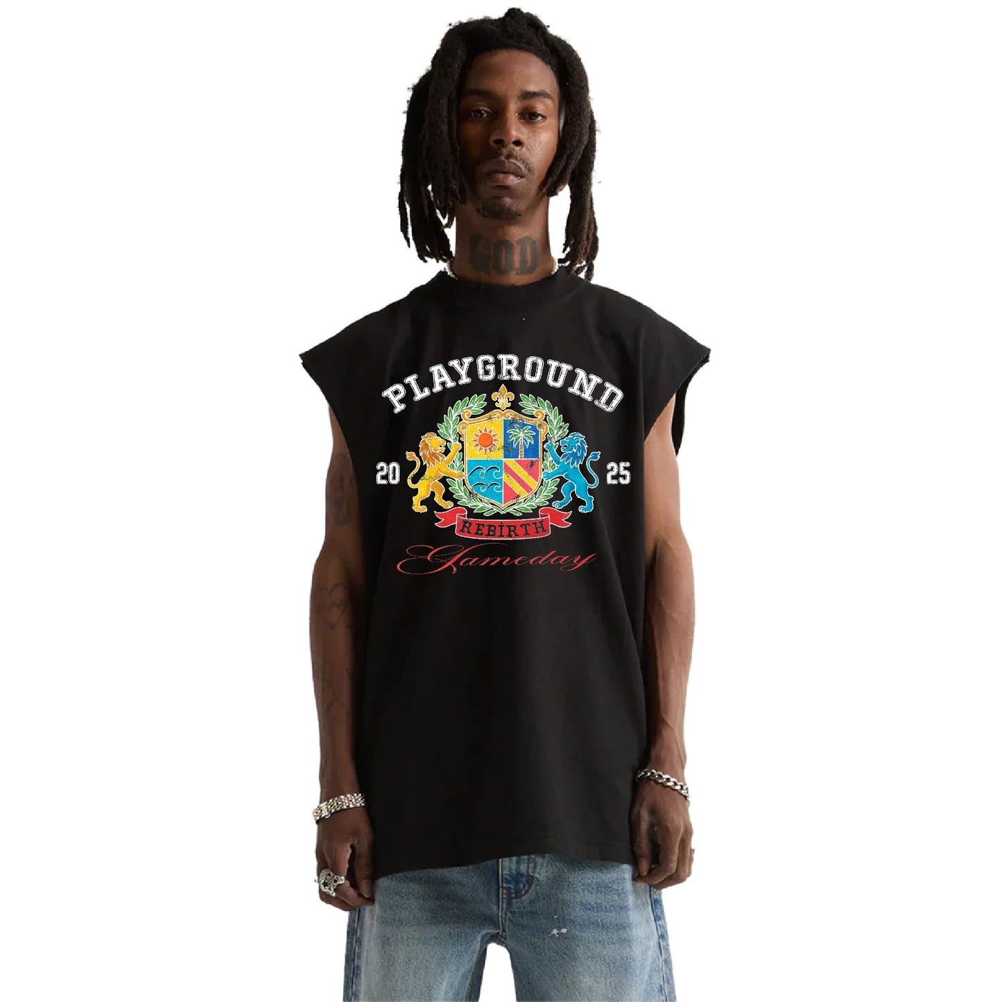 Gameday Sleeveless Tee - Black